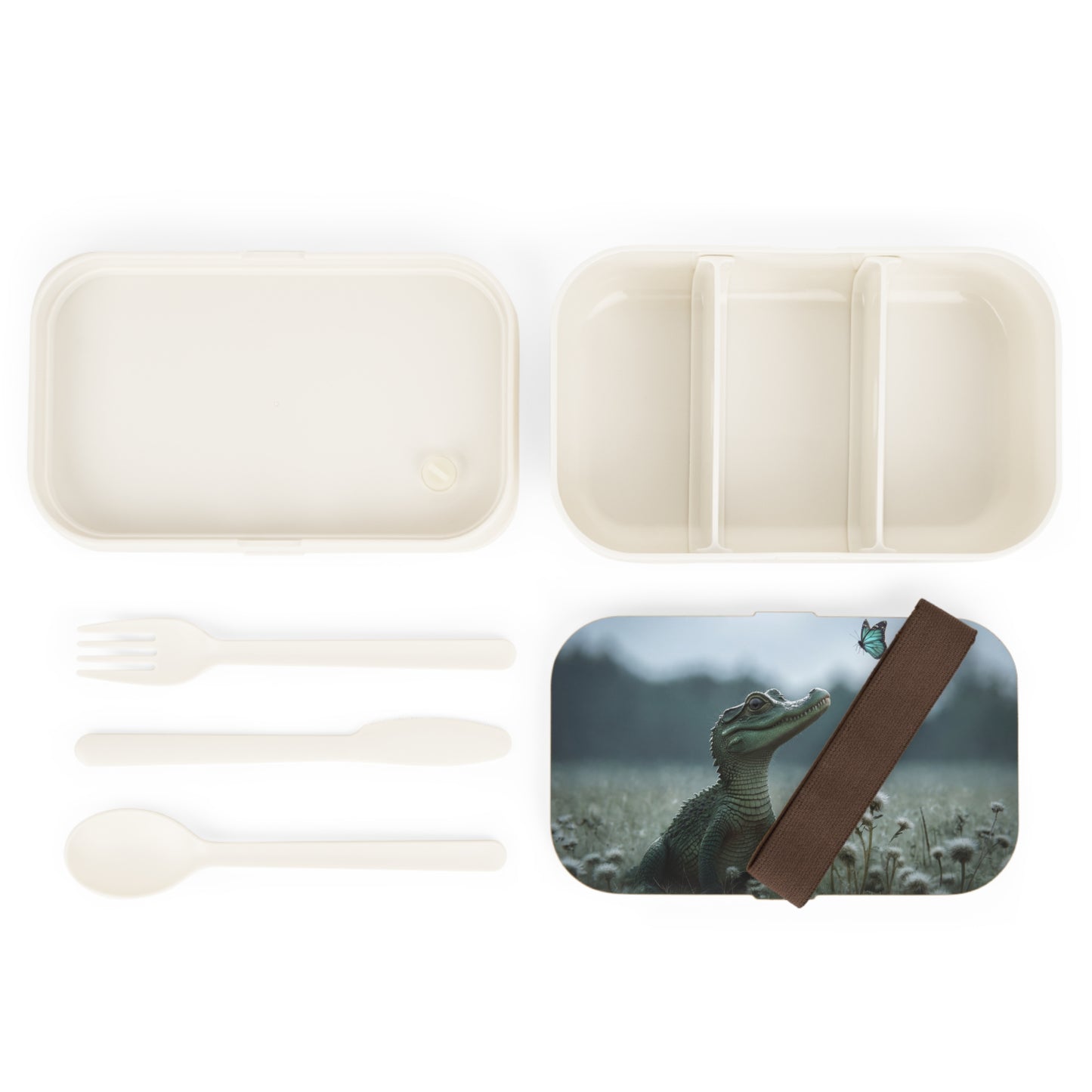 Crocodile Butterfly Bento Lunch Box – Gentle Guardian Meadow Scene