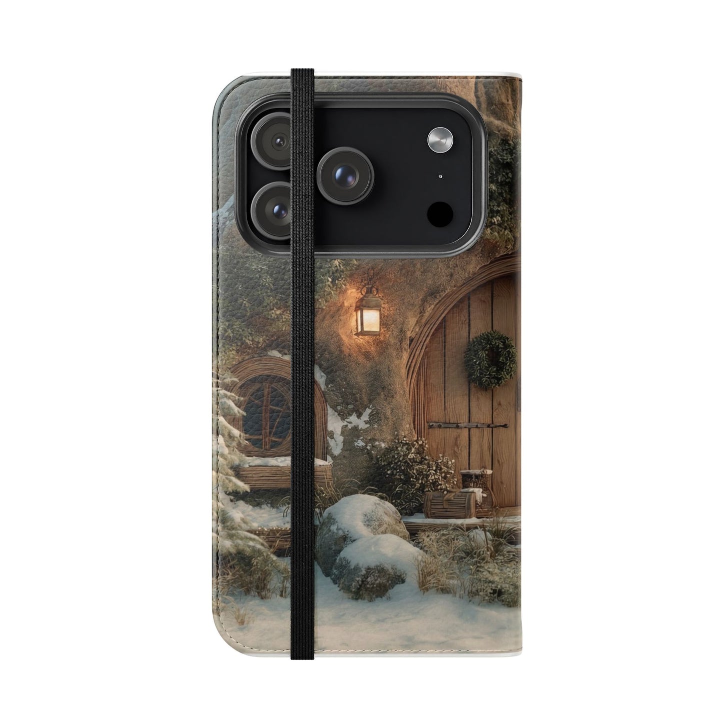 Hobbit Hole Flip Cases – Cozy Winter Doorway Scene