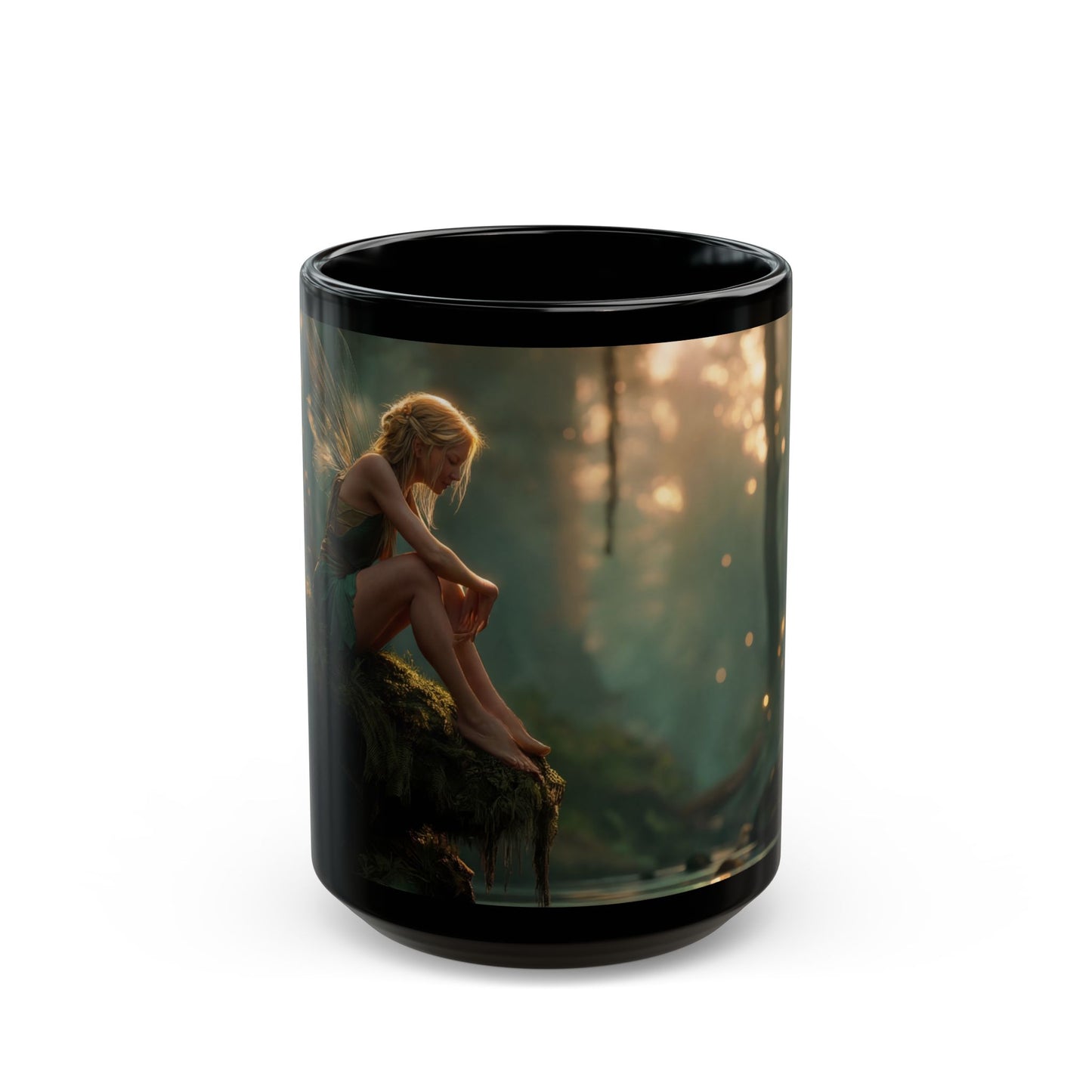 Whispering Forest Fairy Mug – Golden Hour Reflections Coffee Cup