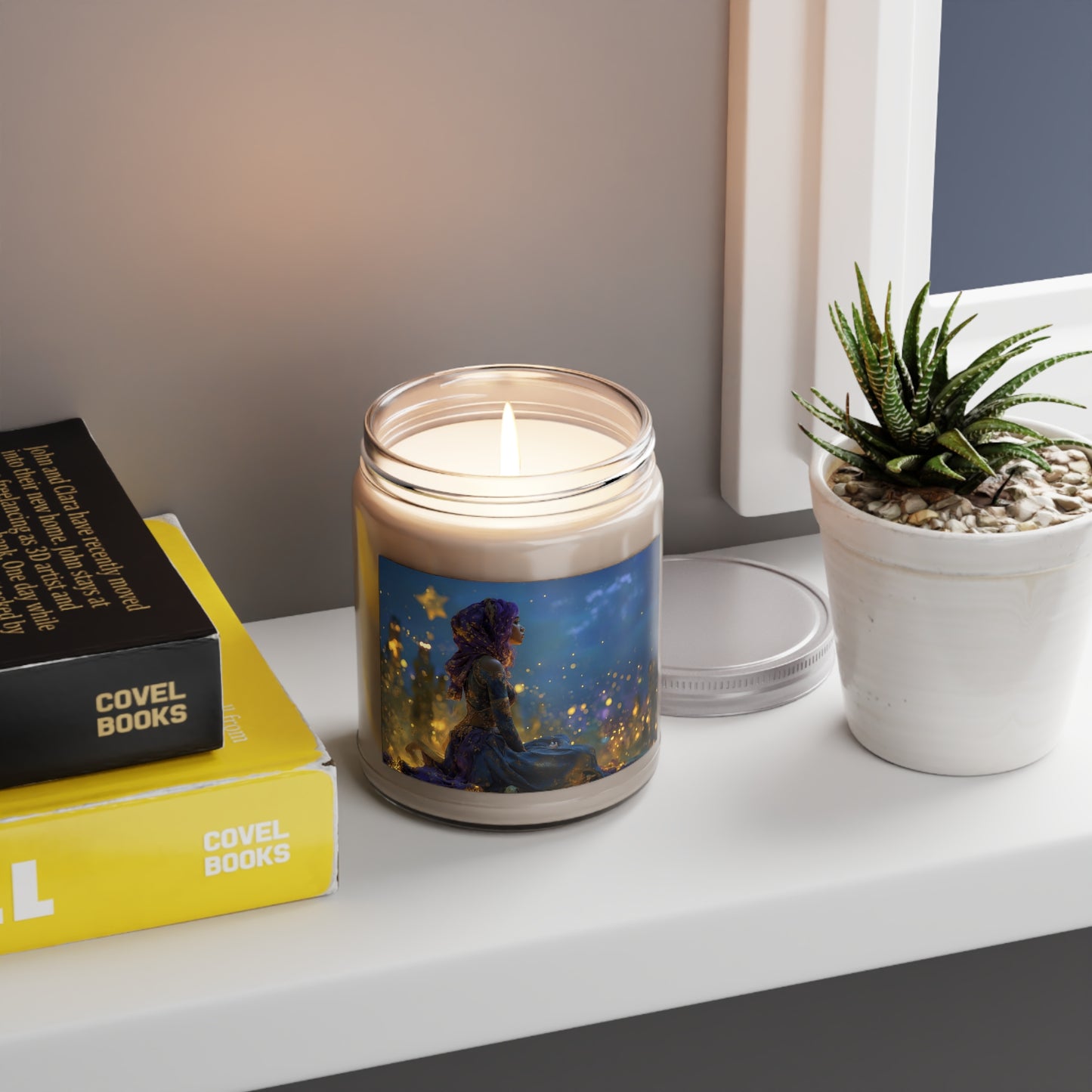 Star-Gazer Sovereign Scented Soy Candles with White Lid, 9oz – Velvet Night & Amber Glow