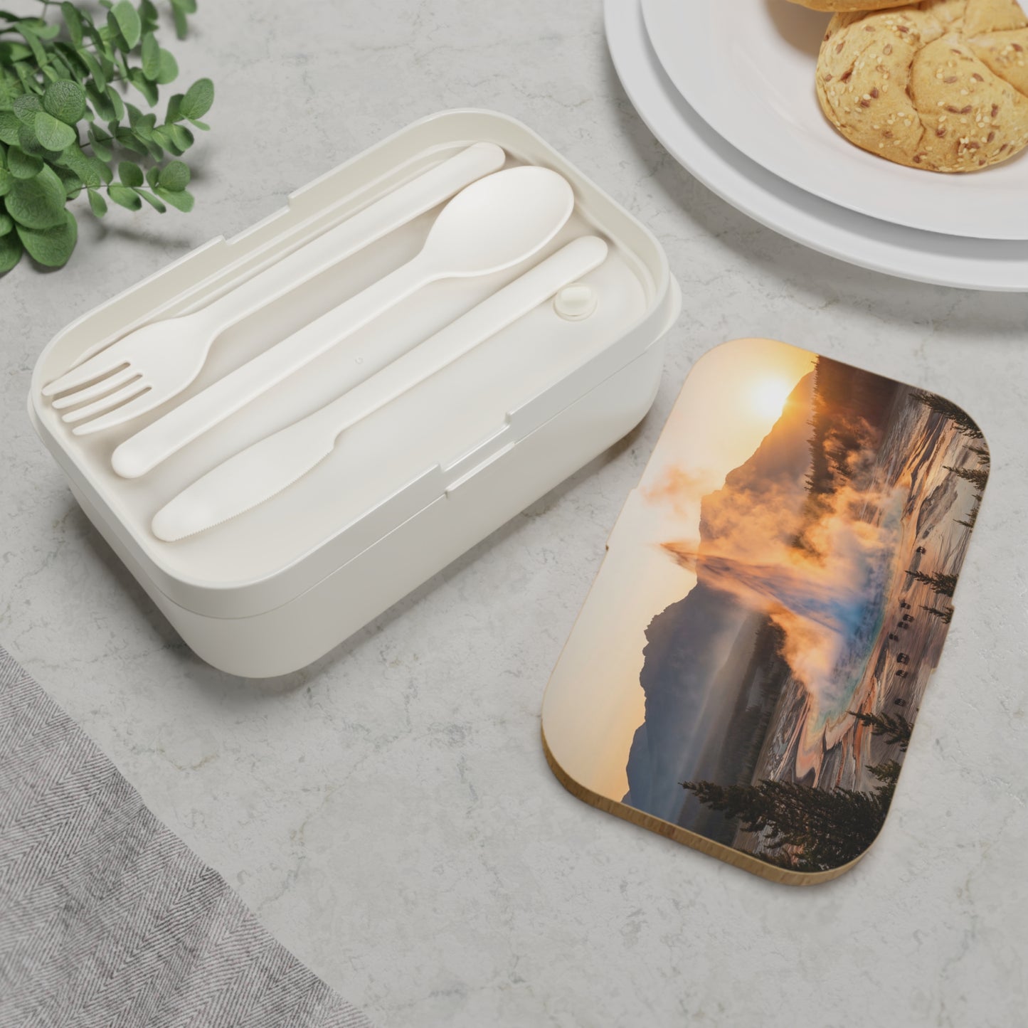 Geyser Dawn Bento Lunch Box – Steam and Bison Serenity
