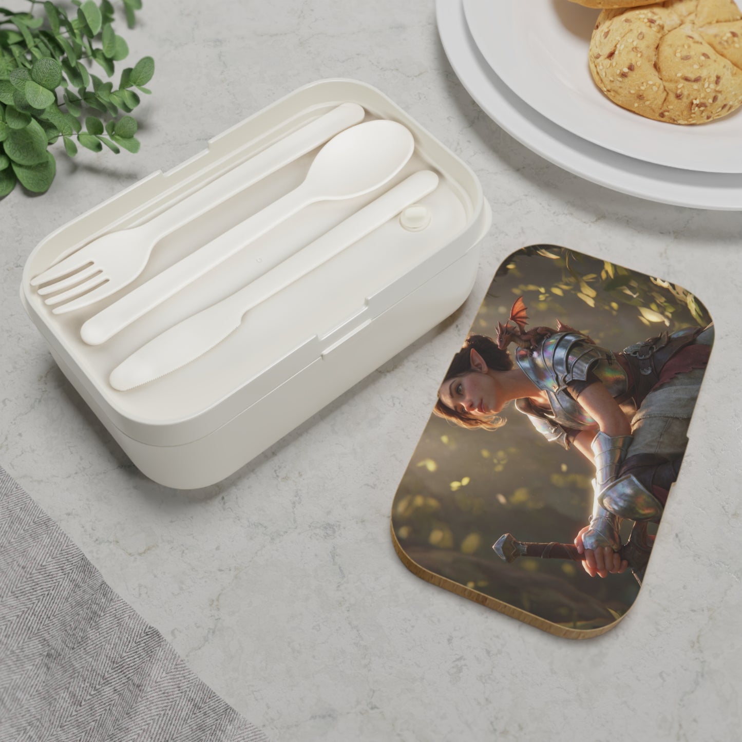 Elven Knight & Dragon Bento Lunch Box – Sunlit Grove Sentinel