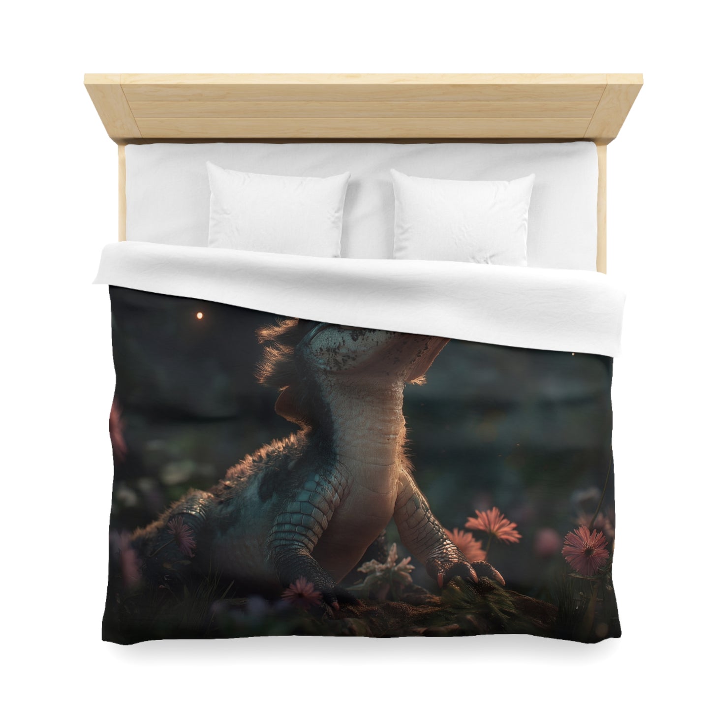 Gentle Croc and Butterfly Duvet Cover – Twilight Meadow Dreamscape