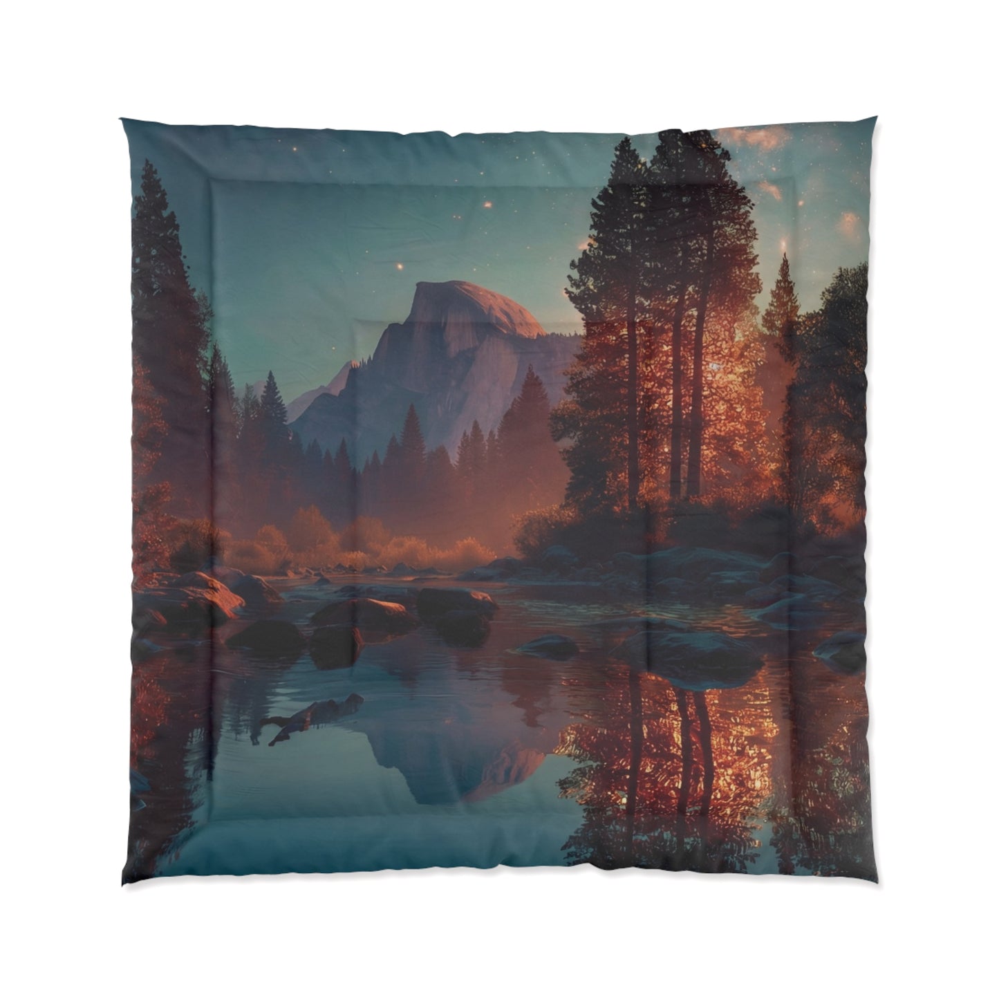 Starlit River Reflection Comforter – Half Dome’s Whispering Waters