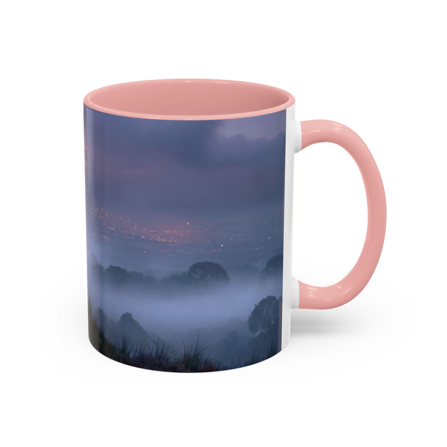 Moonlit Mycophile Accent Coffee Mug (11, 15oz) – Twilight Guardian of the Fungal Peaks
