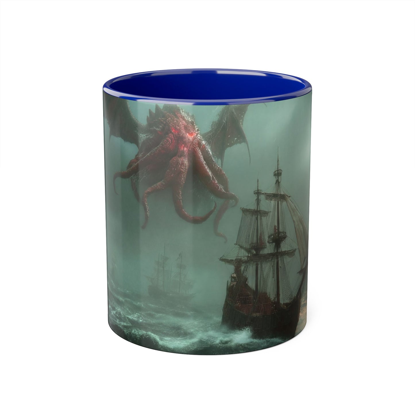 Leviathan’s Dawn Accent Mugs, 11oz – Crimson Sentinel Stormship Scene