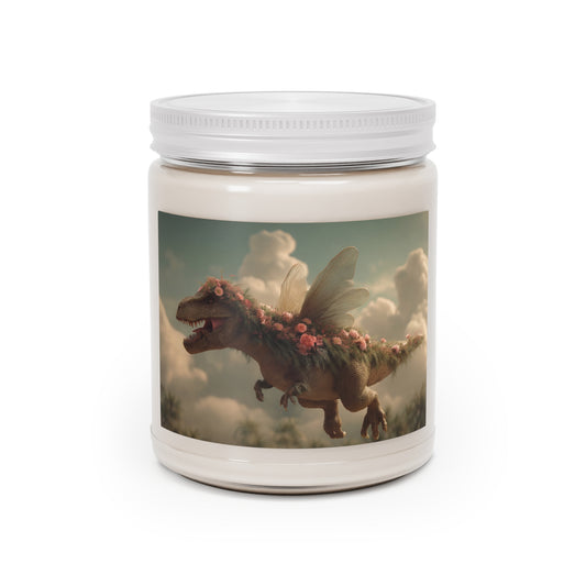 Floral Winged Dinosaur Scented Soy Candles with White Lid, 9oz – Skyborne Garden Guardian