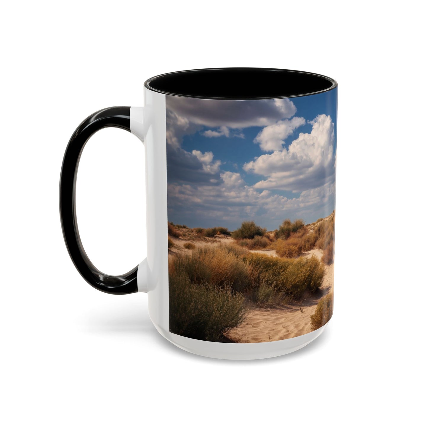 Desert Shipwreck Accent Coffee Mug (11, 15oz) – Golden Sandscape Voyage
