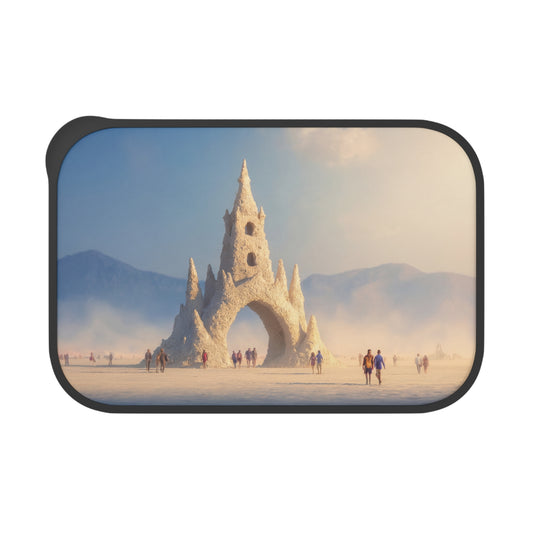 Desert Cathedral PLA Bento Box with Band and Utensils – Sunlit Sandscape Sanctuary