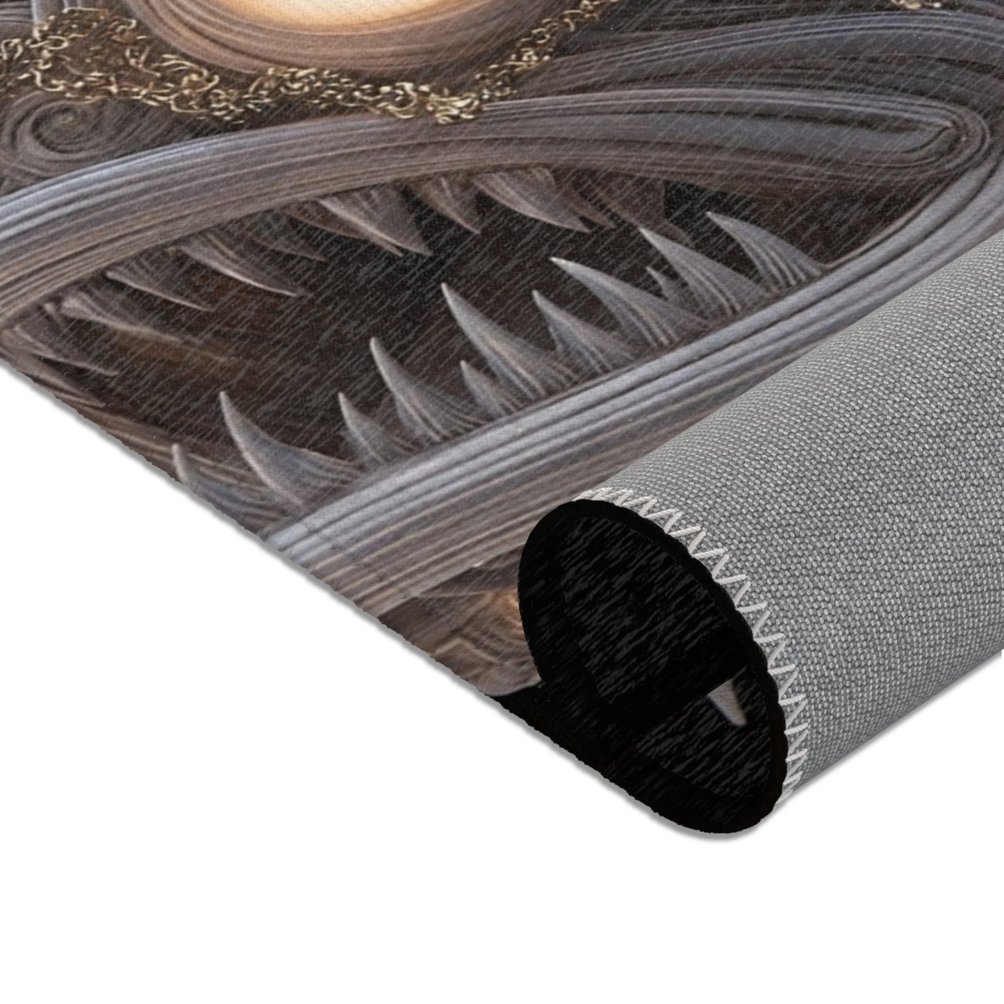 Luminescent Deep-Sea Leviathan Rug – Whispering Lanterns of the Abyss