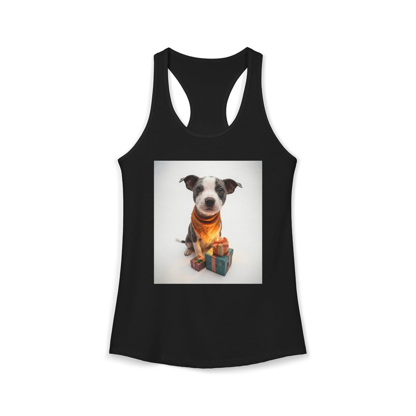 Gifted Puppy Women's Ideal Racerback Tank – Rust Bandana and Presents