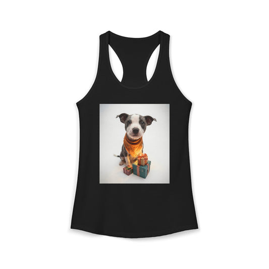 Gifted Puppy Women's Ideal Racerback Tank – Rust Bandana and Presents