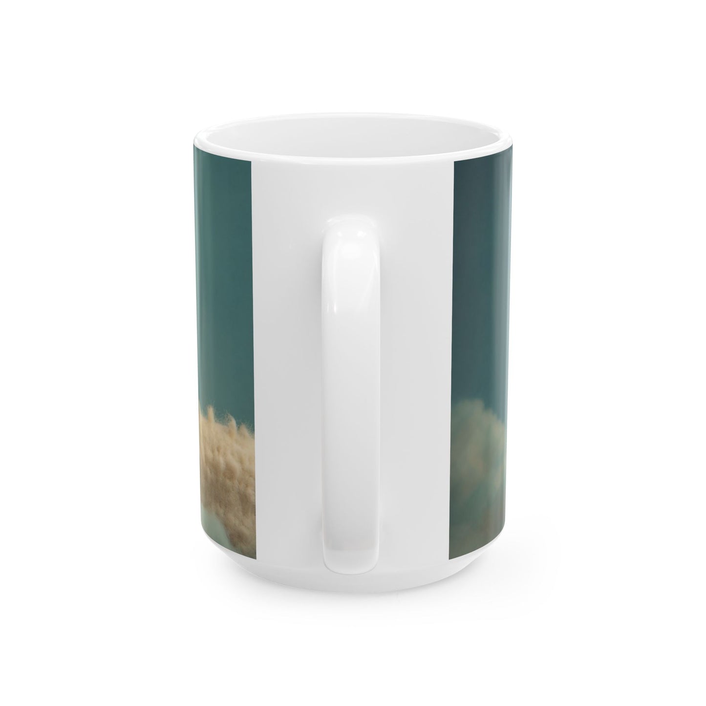 Woolen Dragon & Child Ceramic Mug – Cloud-Filled Whimsy