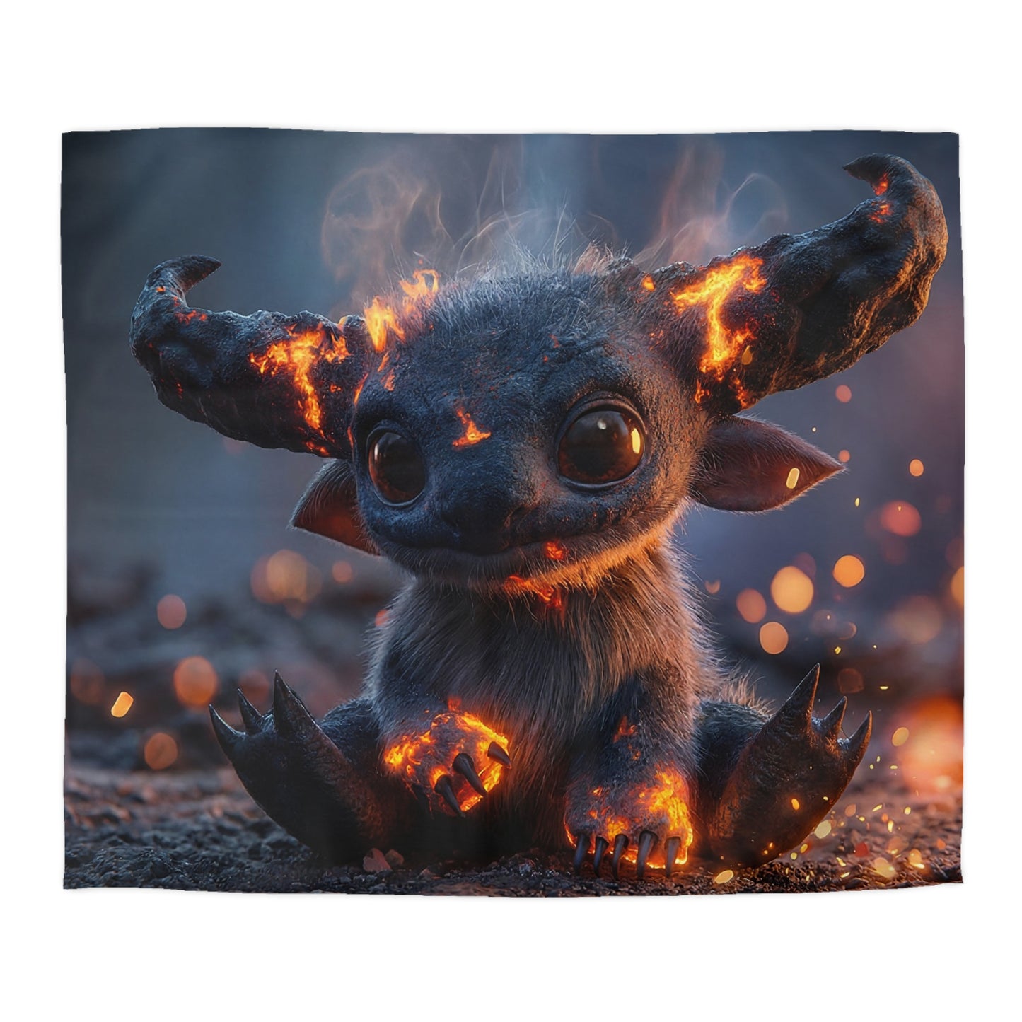 Lava-Clawed Guardian Microfiber Duvet Cover – Fiery Whimsy for Dreamers