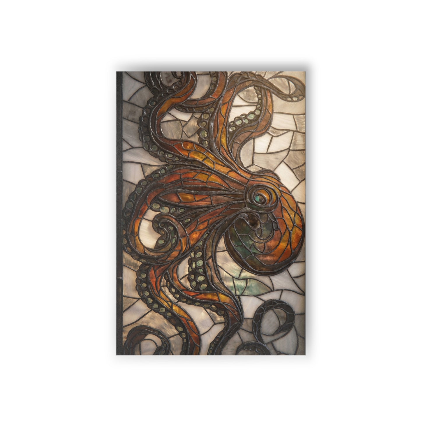 Stained Glass Octopus Postcards (10pcs) – Amber Tentacle Mosaic
