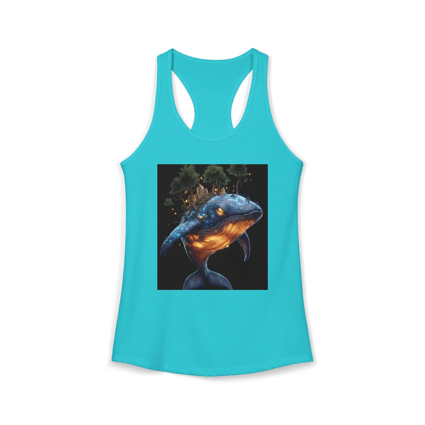 Bioluminescent Whale City Tank – Luminous Skyward Guardian