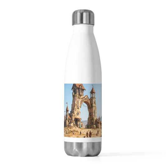 Desert Citadel Gate 20oz Insulated Bottle – Sun-Kissed Sandscape with Ancient Arch