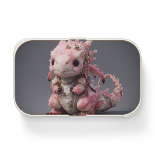 Pink Obsidian Dragon Bento Lunch Box – Tiny Guardian of Gilded Chains