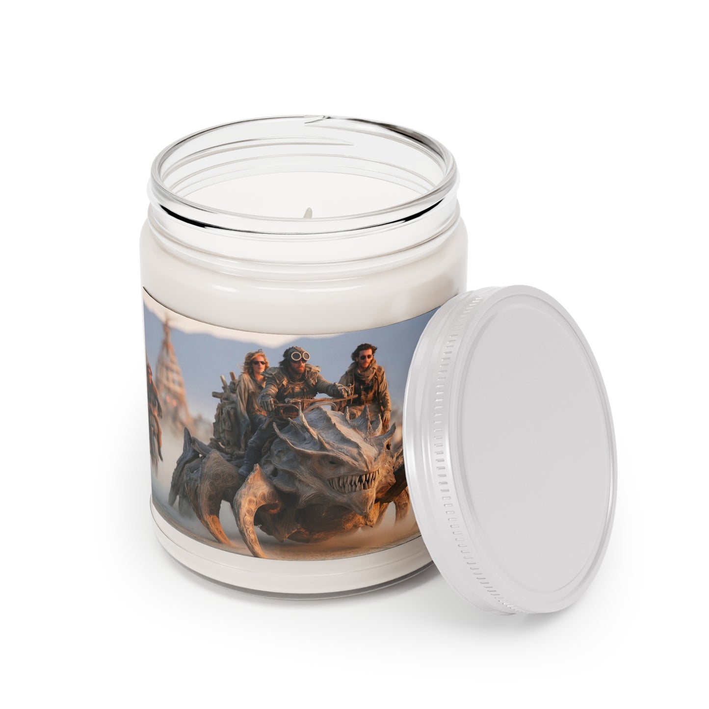 Desert Raider Scented Soy Candles with White Lid, 9oz – Sunset Dust & Gritty Grit