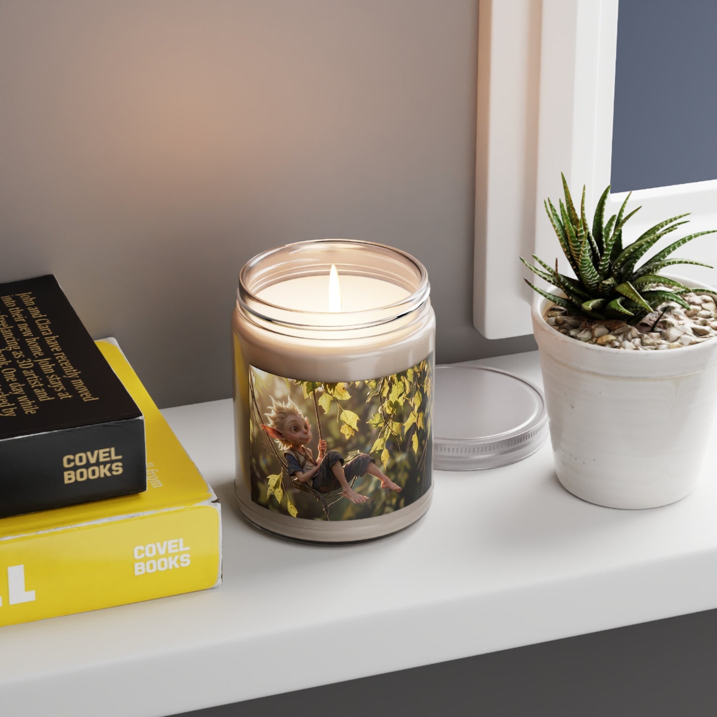 Forest Gnome Scented Soy Candles with White Lid, 9oz – Golden Hour Tree Swing