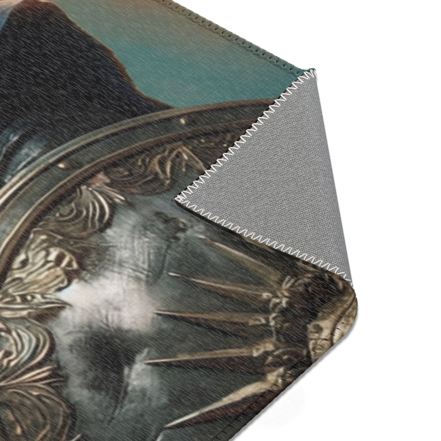 Dawn-Kissed Sentinel Area Rug – Armor of the Sunlit Quest