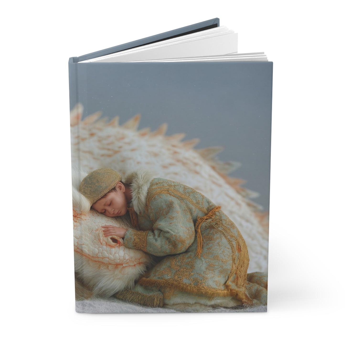 White Dragon Guardian Hardcover Journal Matte – Snowbound Serenity Dreamscape
