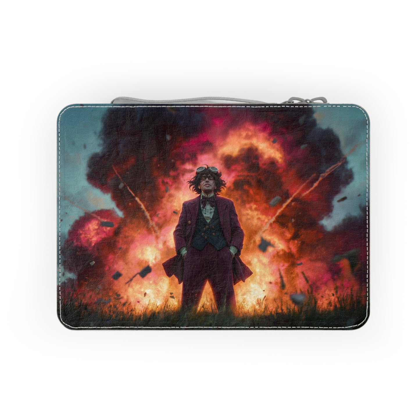 Explosive Gentleman Paper Lunch Bag – Crimson Sky Aftermath Scene