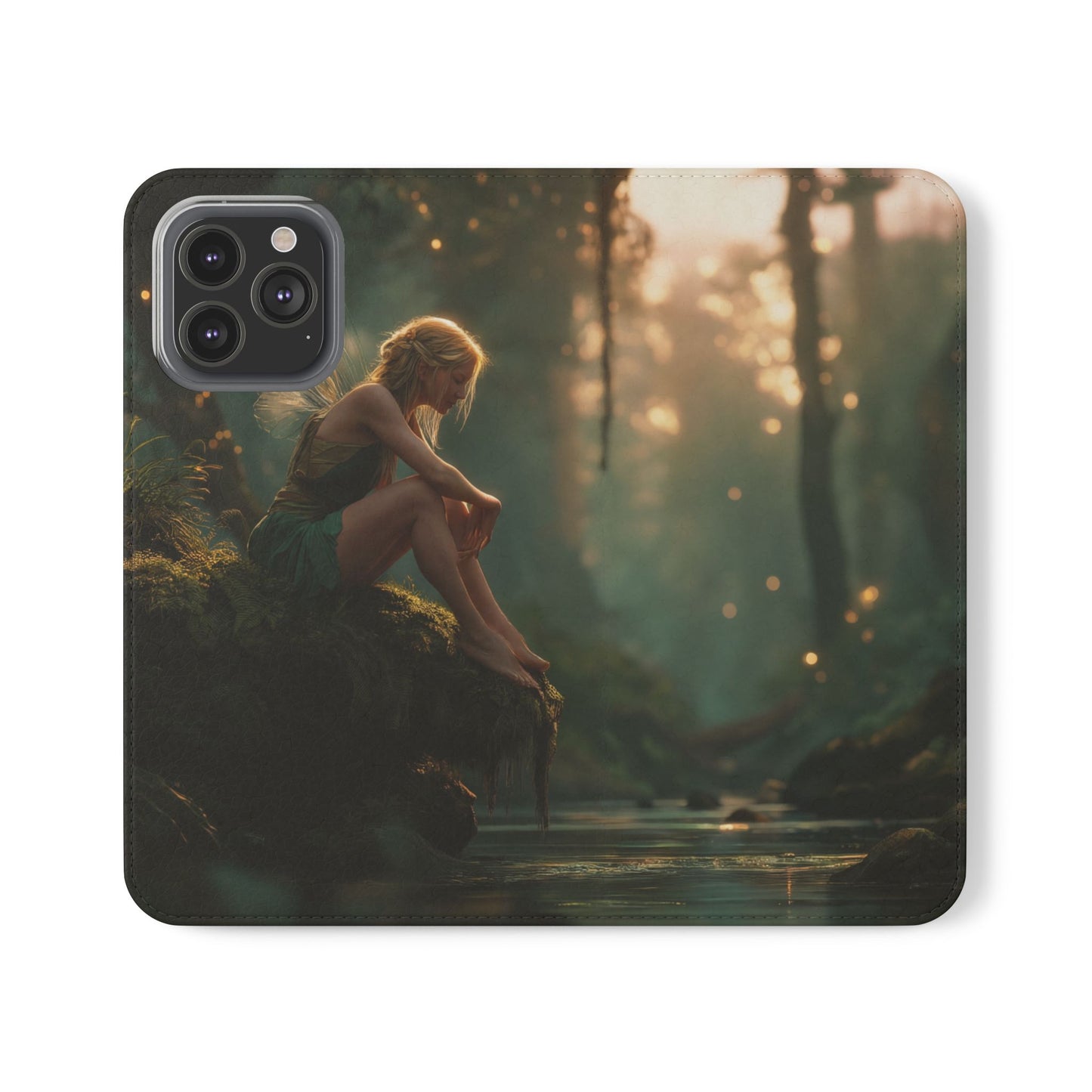Mossy Bank Fairy Flip Cases – Golden Hour Sentinel Portrait