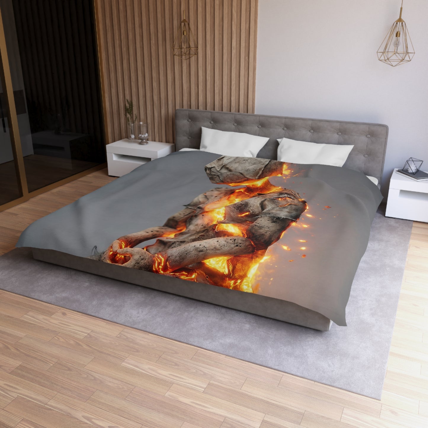 Fiery Awakening Microfiber Duvet Cover – Embers of Inner Transformation