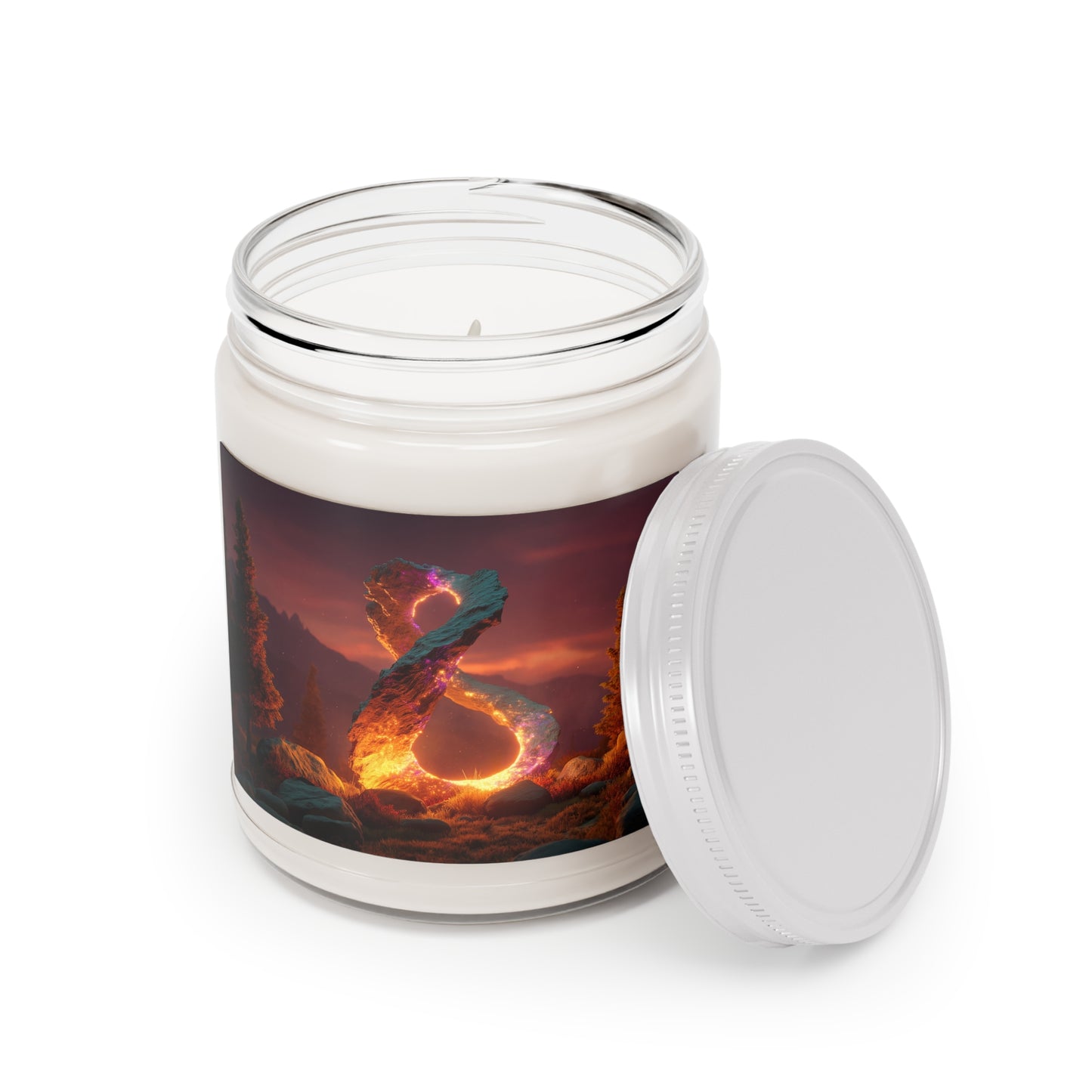 Celestial Vortex Scented Soy Candles with White Lid, 9oz – Indigo Cloud Dreamscape