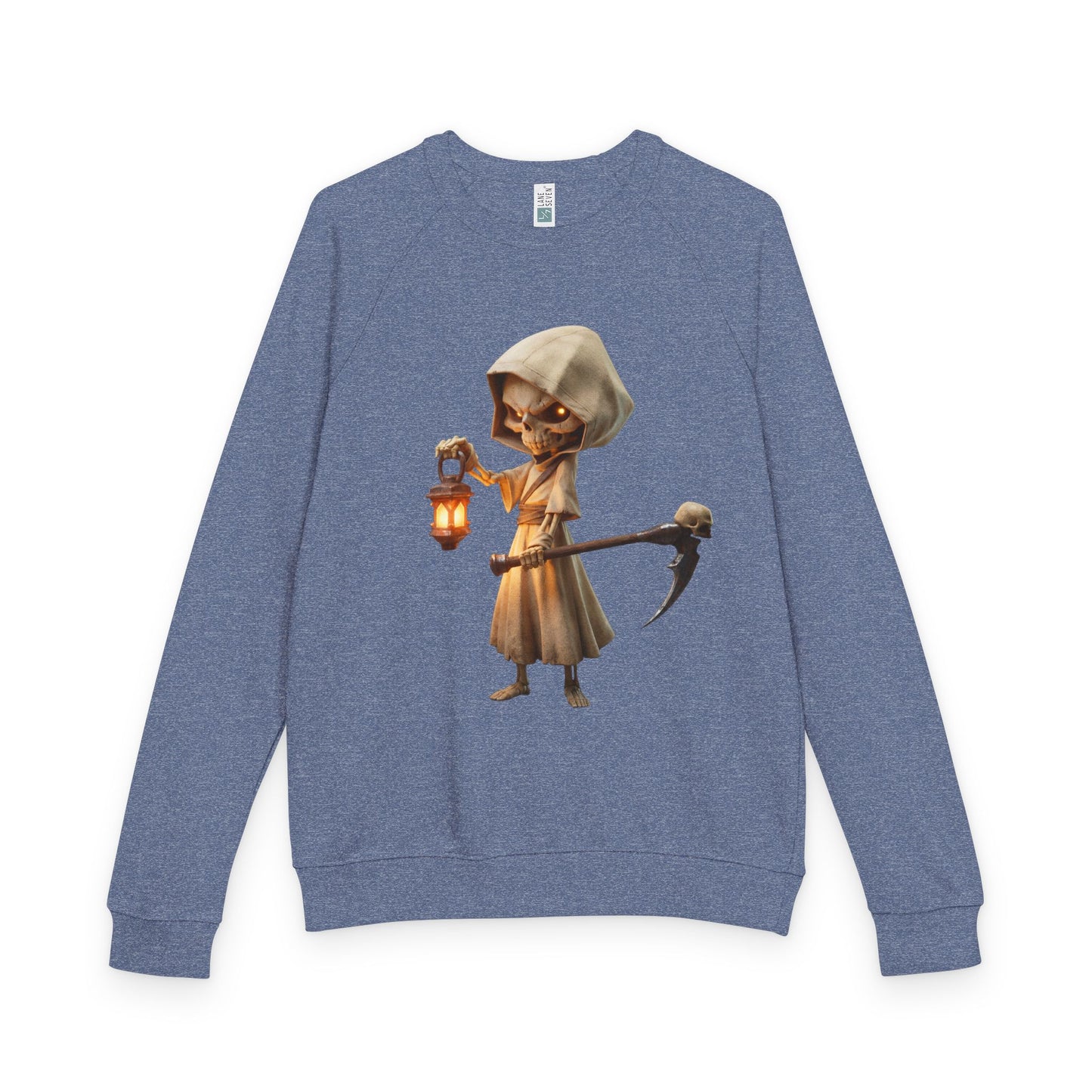 Lantern-Bearing Skeleton Hoodie – Warm Glow Guardian Crewneck