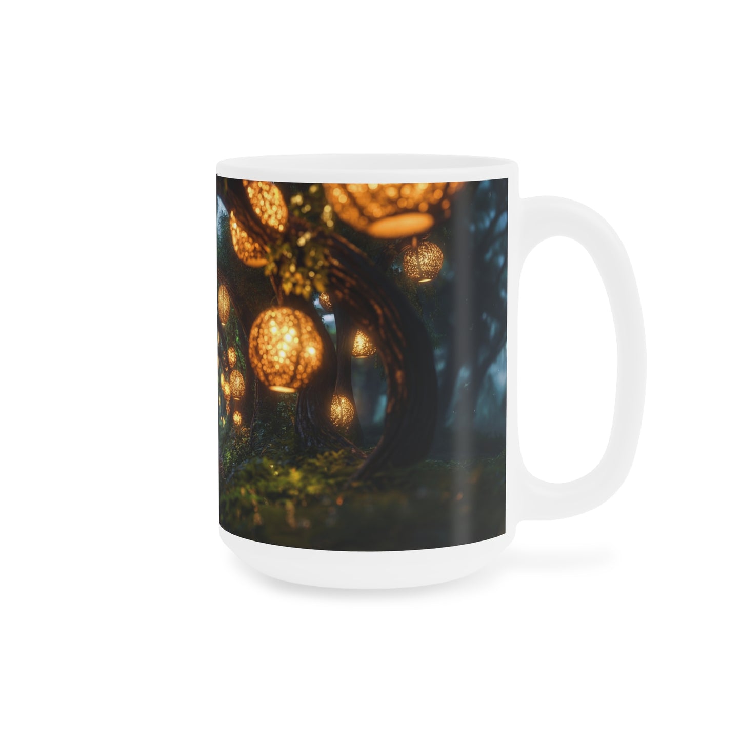 Luminous Lantern Path Ceramic Mugs (11oz\15oz\20oz) – Whispers of the Twilight Grove
