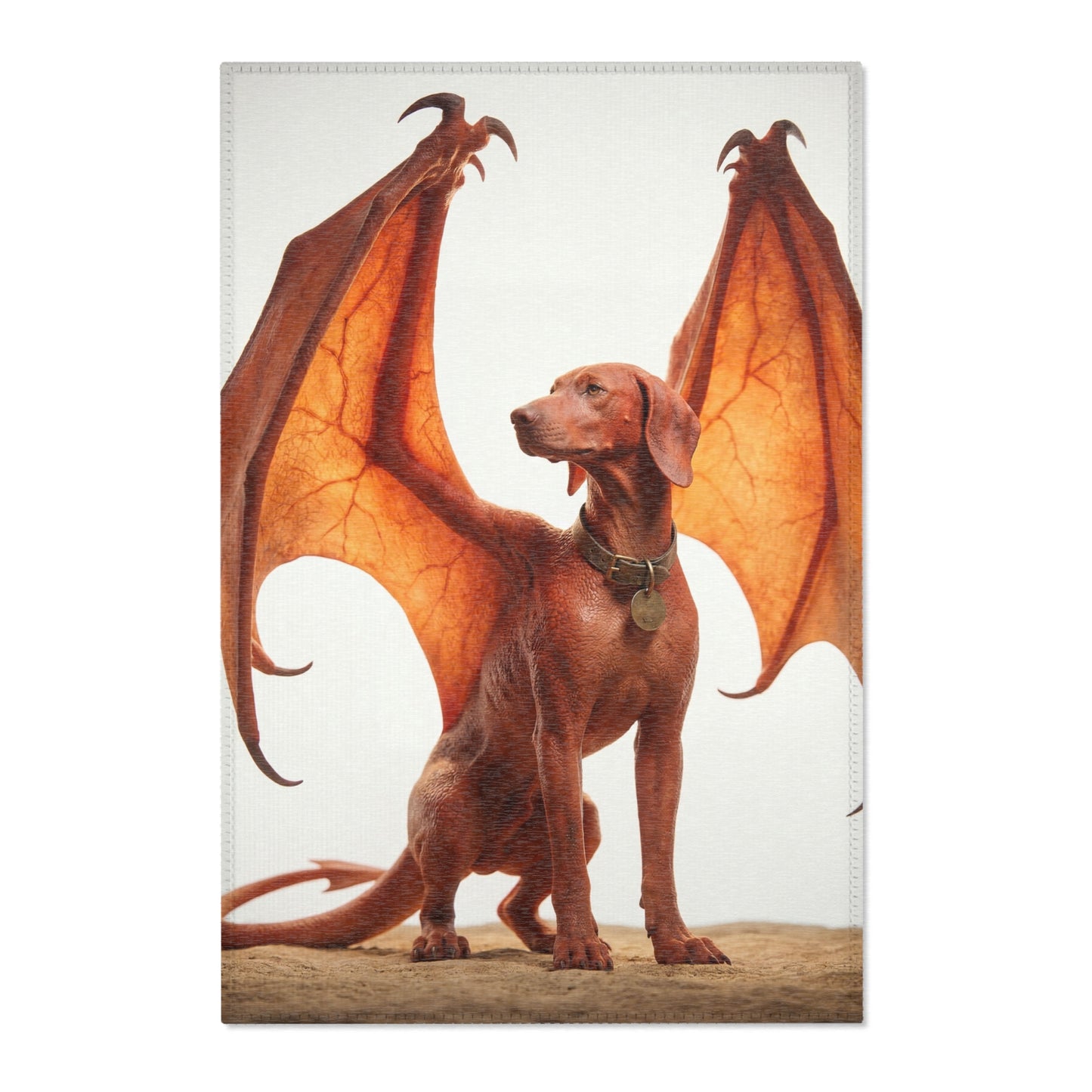 Winged Hound Area Rug – Amber Glow Guardian