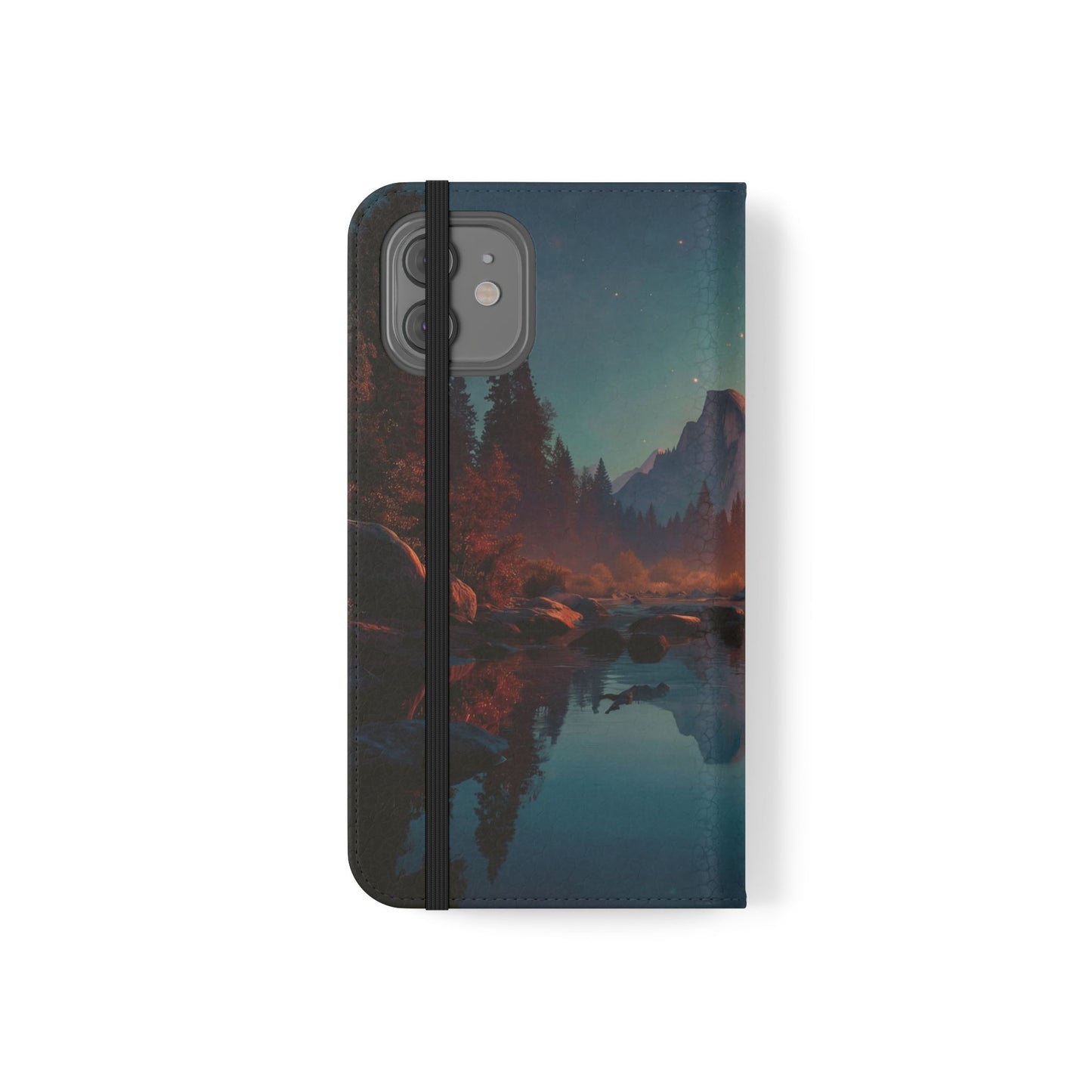 Starlit Valley Flip Cases – Twilight River and Half Dome Reflections