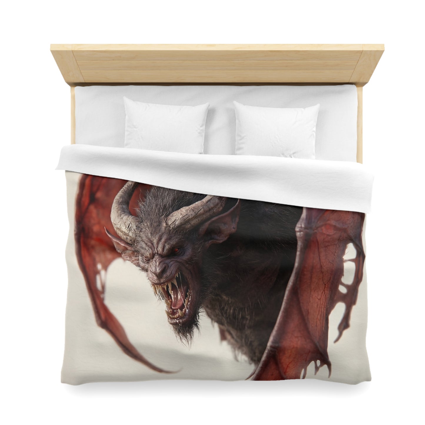 Crimson Winged Horror Microfiber Duvet Cover – Shadowed Beast Roar