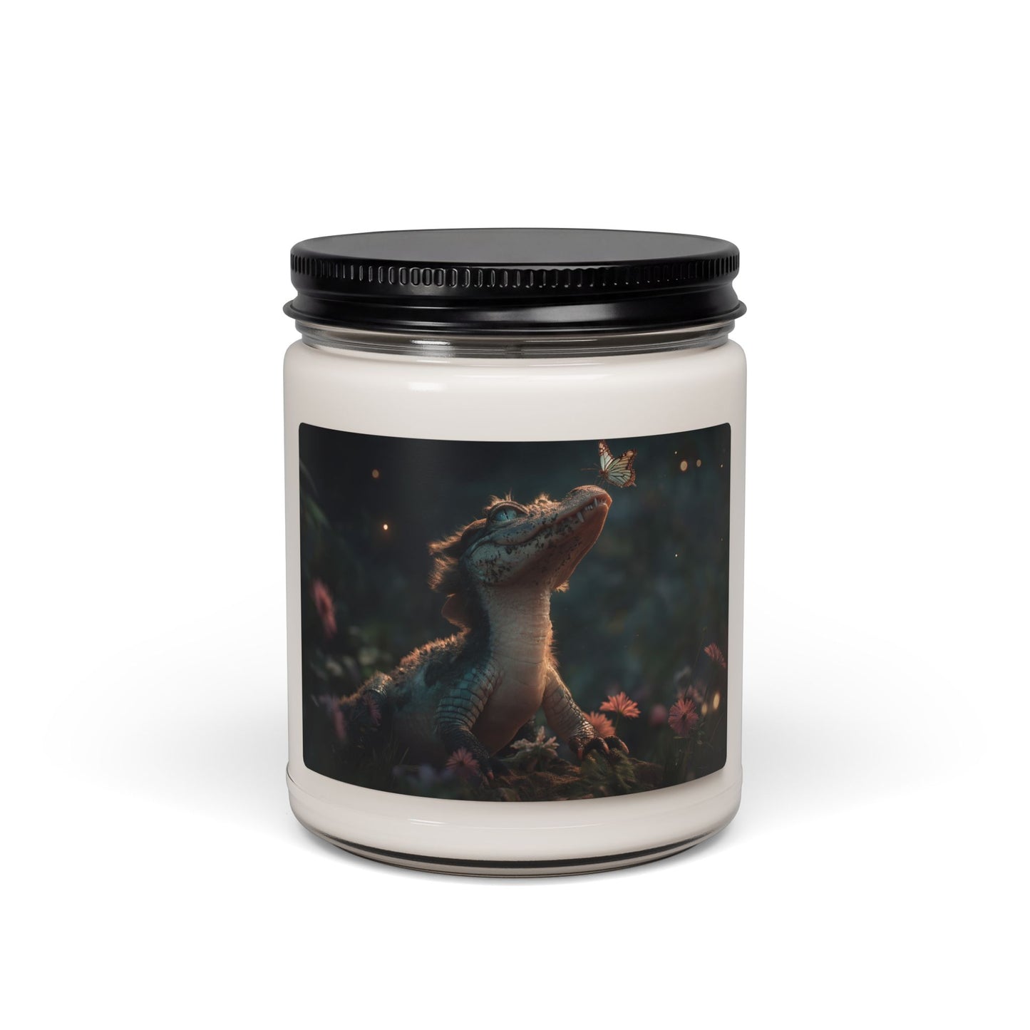 Gentle Crocodile & Butterfly Scented Soy Candle, 9oz – Twilight Garden Whispers