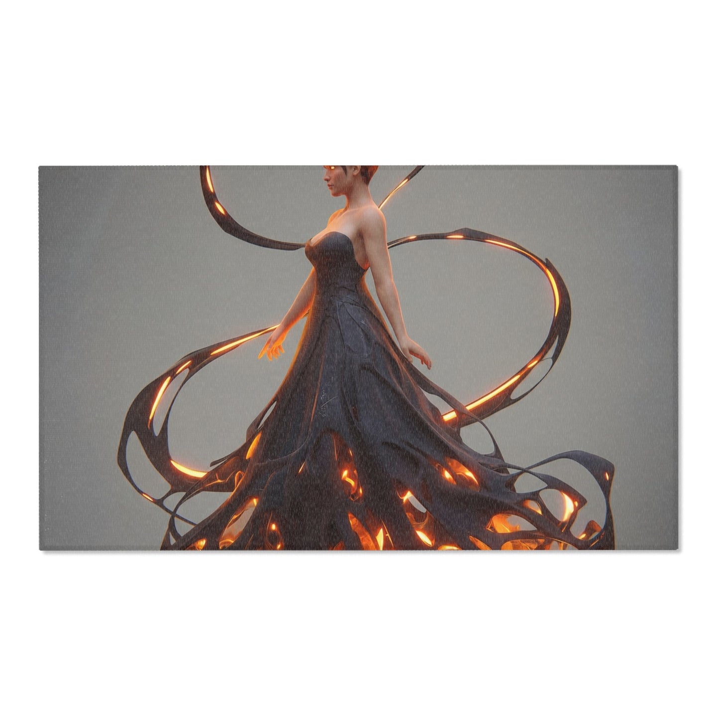 Luminescent Veil Area Rug – Ethereal Woman in Flowing Light