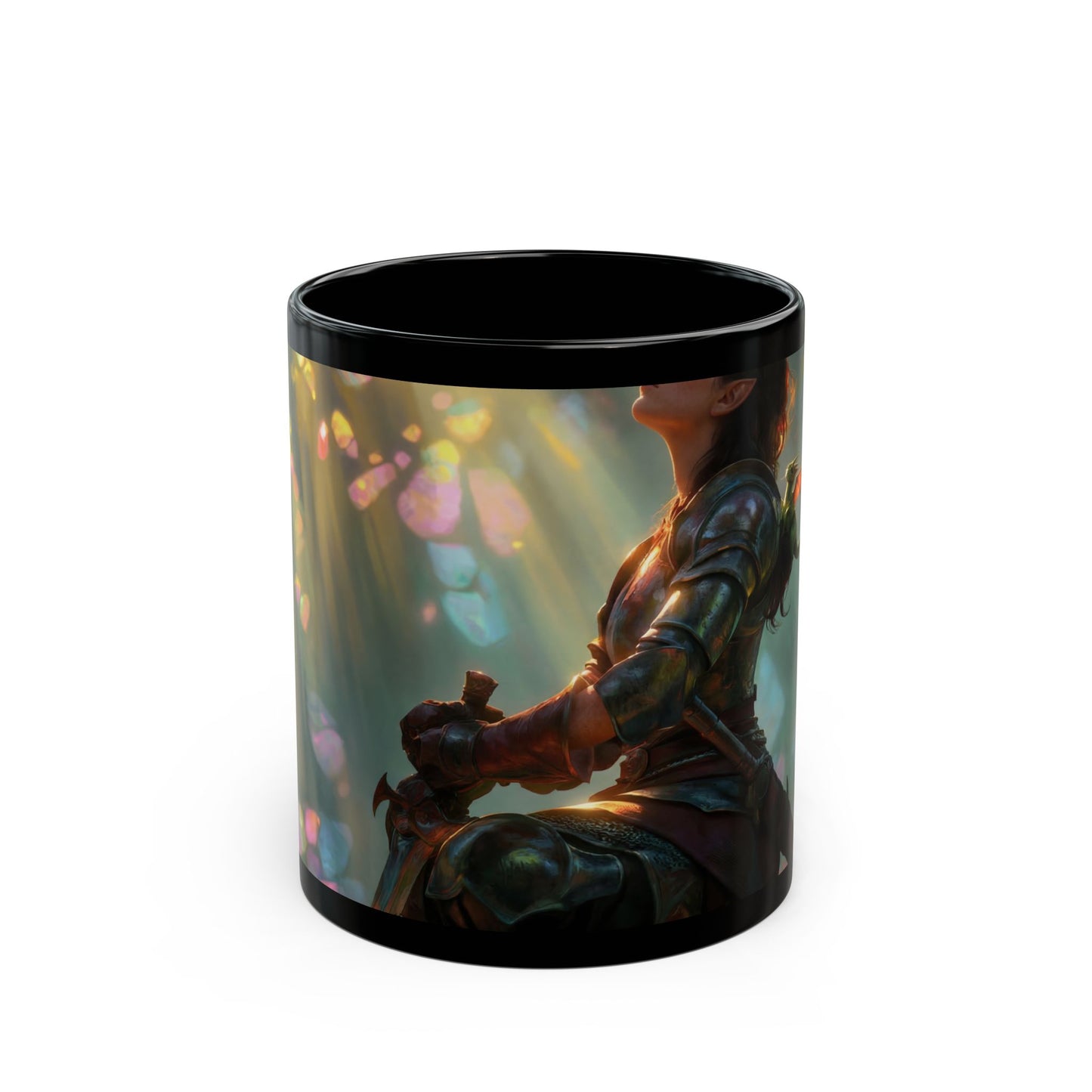 Sunbeam Sentinel Black Mug – Crystal Grove Sanctuary