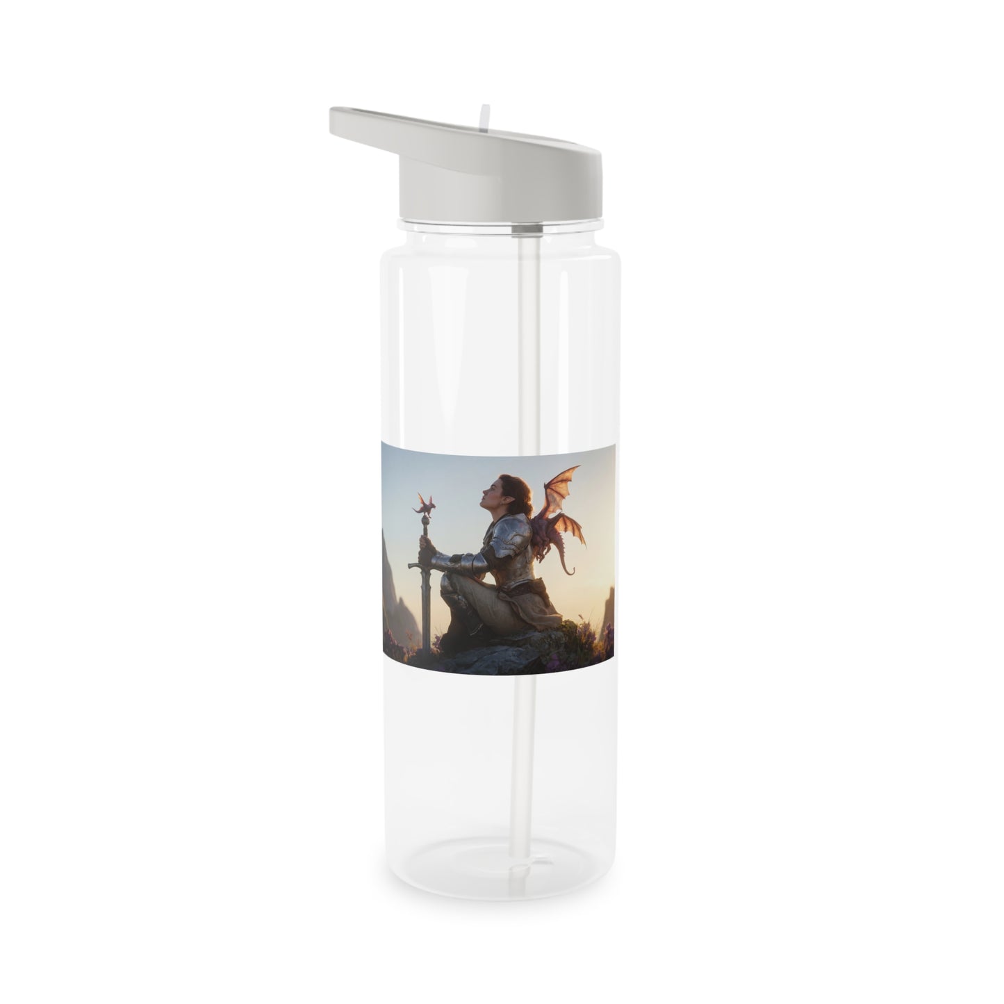 Elven Knight & Dragon Tritan Water Bottle – Golden Dawn Sentinel