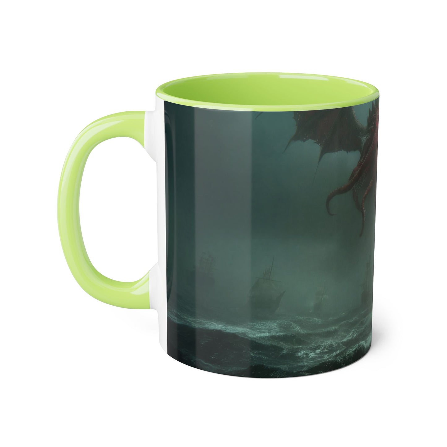 Leviathan’s Dawn Accent Mugs, 11oz – Crimson Sentinel Stormship Scene