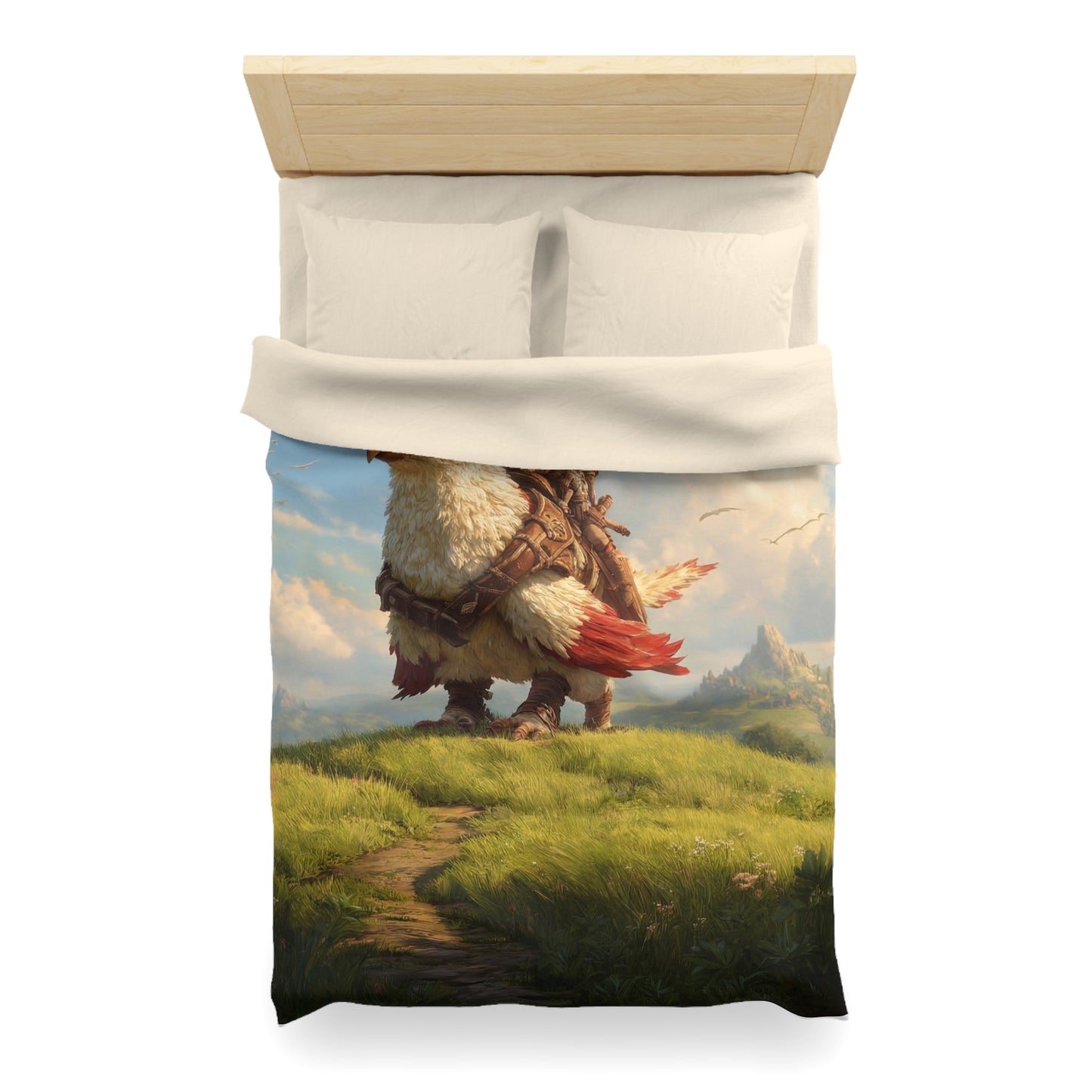 Skybound Hawk Riders Microfiber Duvet Cover – Sunlit Summit Adventure