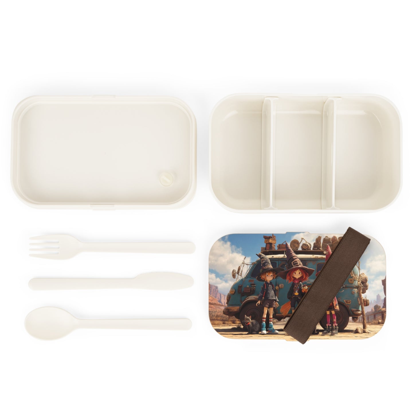 Witch Trio Roadtrip Bento Lunch Box – Dusty Desert Spellbound Adventure