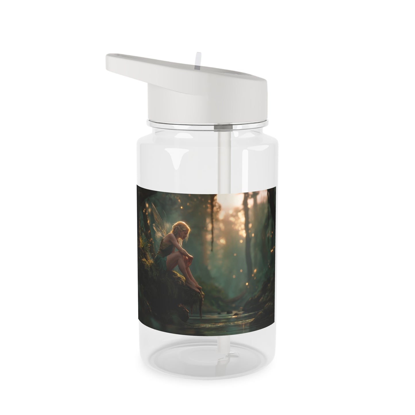 Forest Sentinel Tritan Water Bottle – Mossy Cliff Guardian