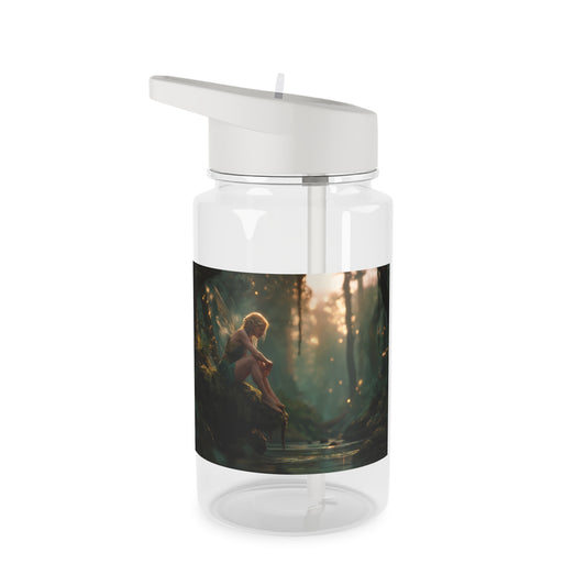 Forest Sentinel Tritan Water Bottle – Mossy Cliff Guardian