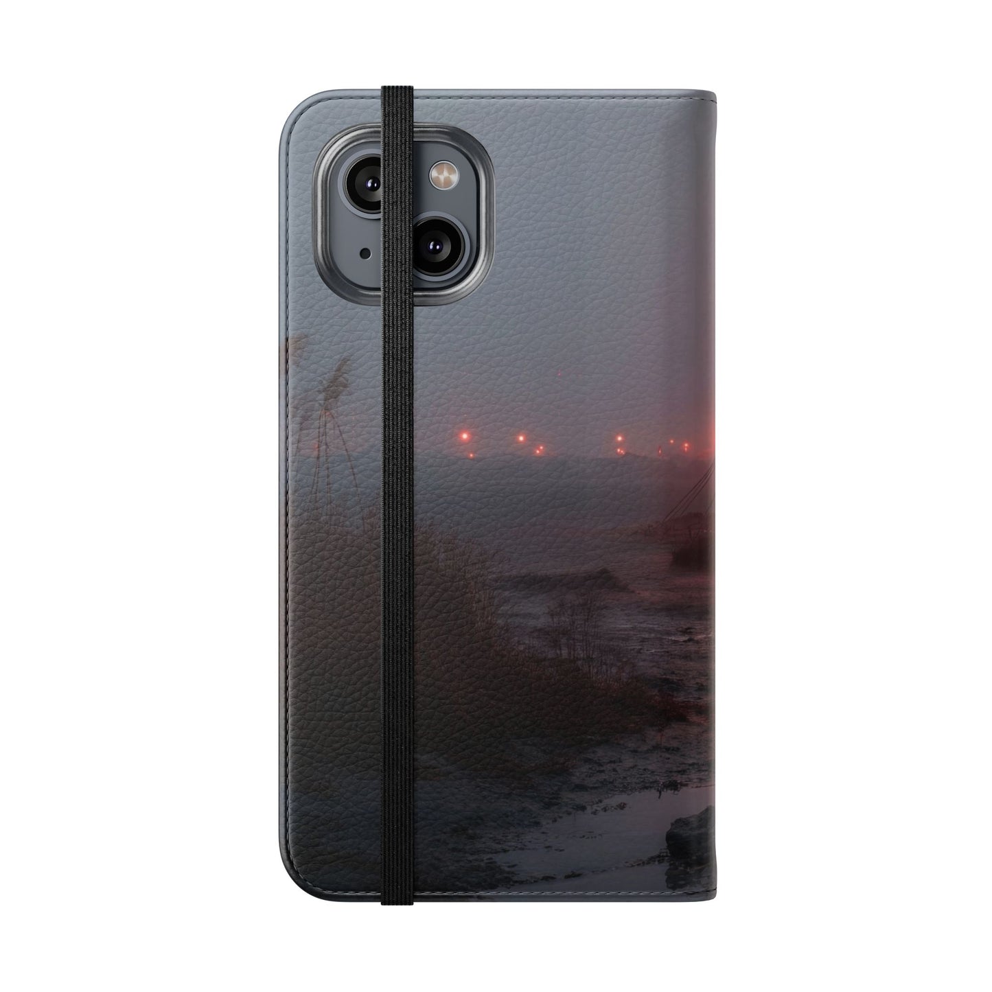 Crimson Circus Tent Flip Cases – Misty Coastside Lantern Scene