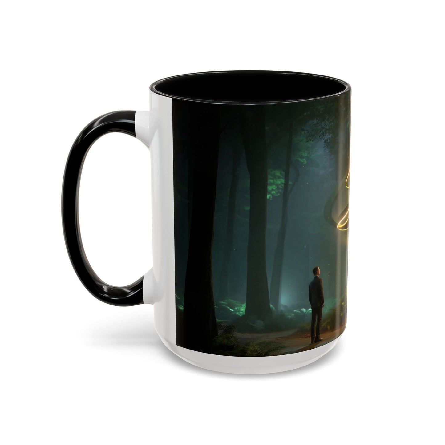 Spiral Light Forest Accent Coffee Mug (11, 15oz) – Ethereal Golden Rings