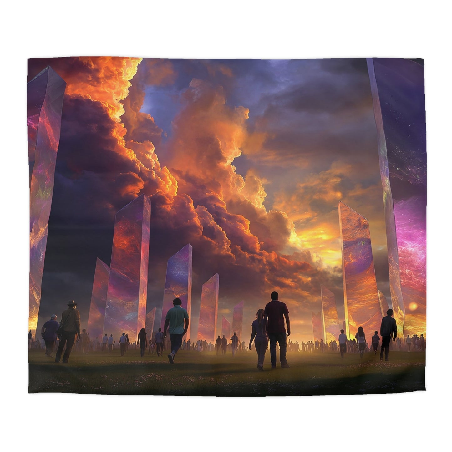 Cosmic Obelisk Duvet Cover – Walk Through Nebula Gates