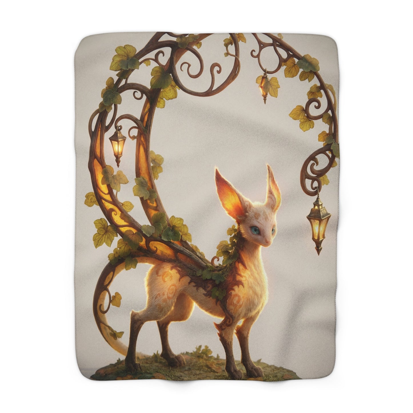 Lantern Grove Fennec Blanket – Amber & Iron Garden Guardian Sherpa Throw
