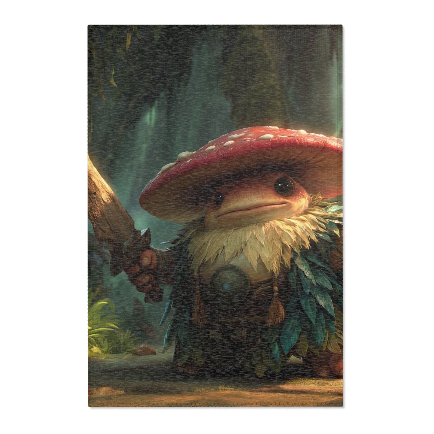 Mushroom Knight Area Rug – Sunlit Jungle Guardian