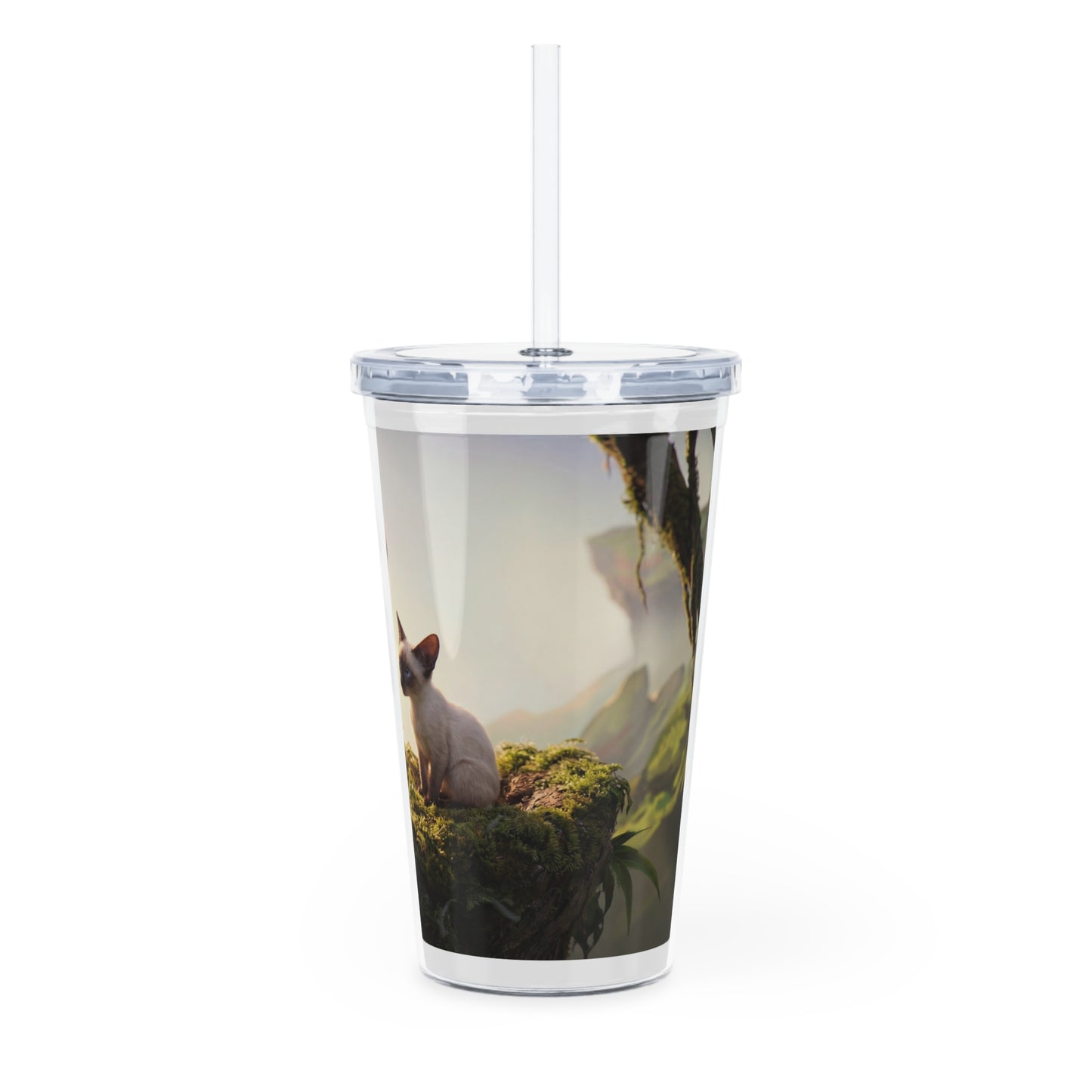 Dragonwing Kittens Plastic Tumbler with Straw – Sunlit Canopy Whispers